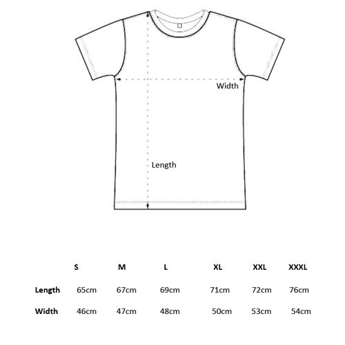 T Shirt Size Chart Mens